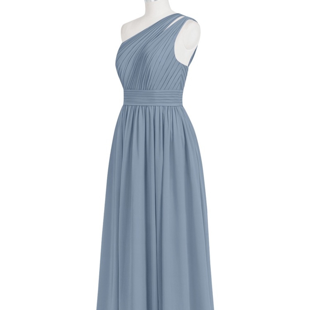 Azazie Dusty Blue One Shoulder Bridesmaids Dress
